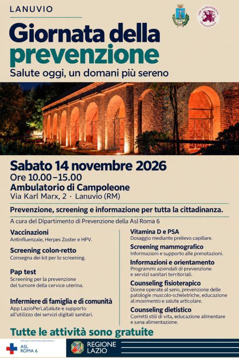 Locandina Giornata della Prevenzione-14 Novembre 2026